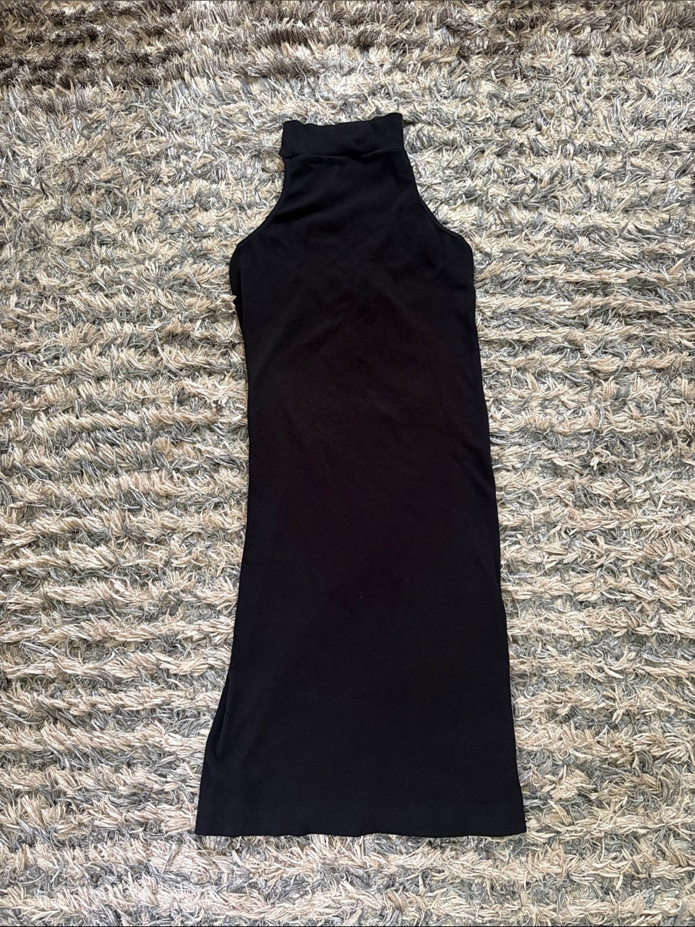 New! Sleeveless Black High-Neck Bodycon Dress S/M
